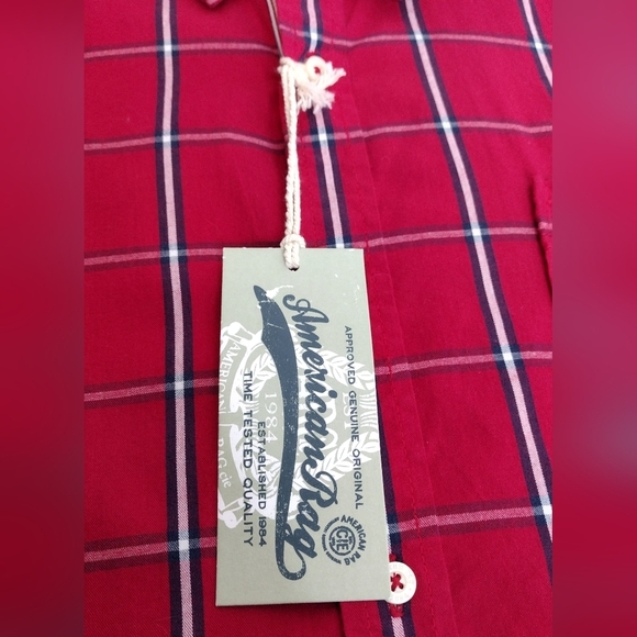 NWT American Rag Men's Plaid Casual Button Down Dress Shirt Size M - Picture 13 of 14